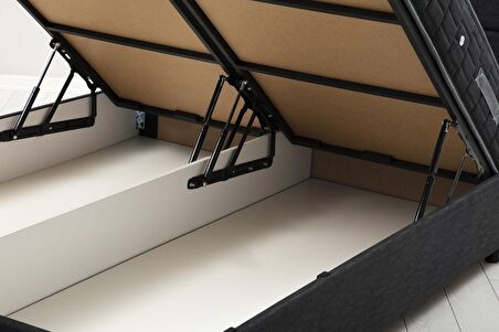 Minar Motya Sandıklı Tek Kişilik Antrasit Baza + Başlık 120 x 200 cm 