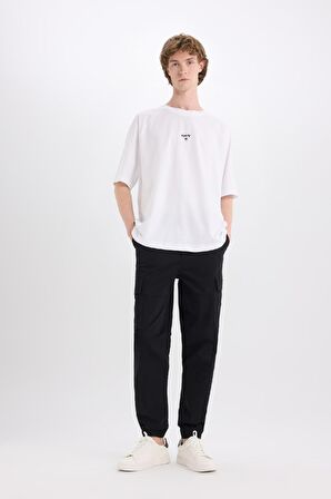 Regular Gabardin Jogger Pantolon Kargo Cepli Beli Paçası Lastikli