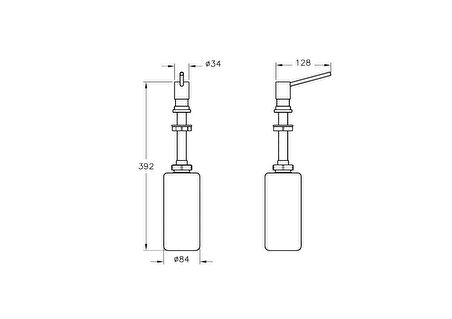 VitrA Arkitekta A44285 Ankastre Sıvı Sabunluk, Krom