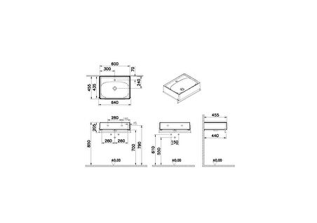 VitrA Equal 64081 Lavabo Ünitesi, 60 cm, Havluluklu, Beyaz