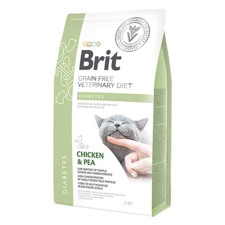 Brit Veterinary Diet Diabetes Diyabet Hastalığı Olan Kediler İçin Tahılsız Kedi Maması 2 kg