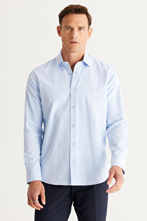 Altınyıldız Classics Slim Fit Klasik Yaka Açık Mavi Erkek Gömlek 4A2024100012