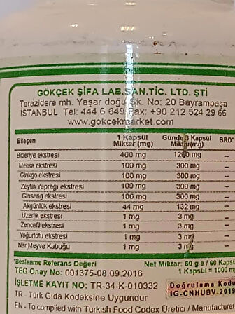 Biberiye Kapsül (rosemary Capsule)