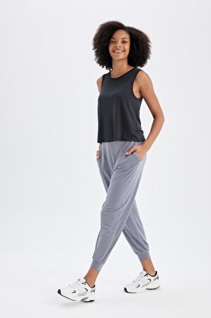 DeFactoFit Oversize Geniş Kalıp Sporcu Pantolon Jogger Paça Standart Boy Modal Kumaş C0492AX24SMGR225