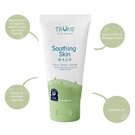 Trukid Trubaby Soothing Skin (Eczema) Face & Body Wash 236,5 ml - Egzama Yüz & Vücut Yıkama Jeli
