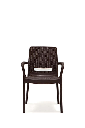 Rattan Kahve Kollu 4 Sandalye Masa Takımı - Bahçe&Balkon&Teras