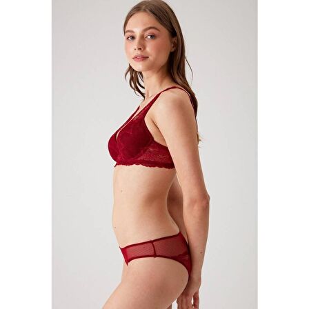 Pierre Cardin Dolgulu Bralet Sütyen Takım Bordo