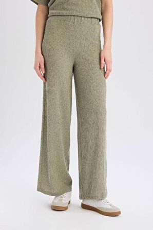 Wide Leg Kışlık Pantolon Geniş Paça Basic Düz  Bürümcük