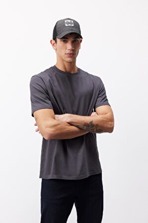 New Regular Fit Bisiklet Yaka Basic Düz Kısa Kollu Tişört