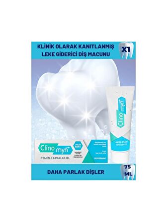 Clinomyn Fresh Diş Beyazlatan Ve Parlatan Temizle Parlat Jel Diş Macunu 75 ml