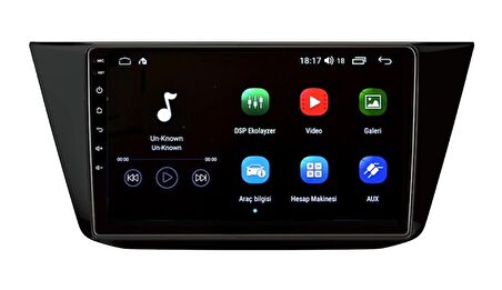 Volkswagen Tiguan (2017+) Uyumlu Android Multimedya Sistemi – 4 Çekirdek İşlemci, 4GB RAM, 64GB Hafıza, CarPlay & Android Auto, Geri Görüş Kamerası