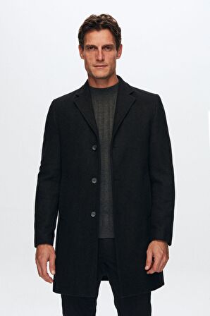 Ds Damat Regular Fit Siyah Kaşe Kaban 5HF08ORT10000 5HF08ORT10000