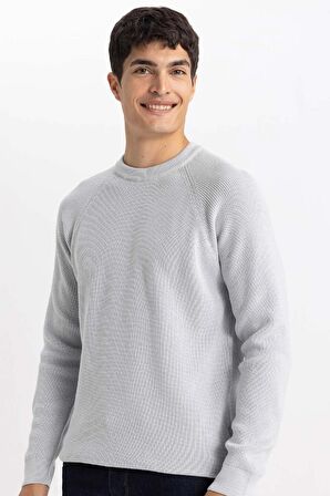 DeFacto Standart Fit Normal Kesim Bisiklet Yaka Basic Düz Triko Kazak A8458AX24SPGR184