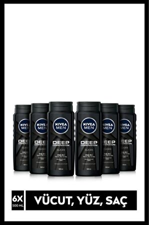 Nivea Men Deep Dimension Duş Jeli 500 ml X6