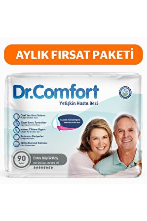 Yetişkin Bel Bantlı Hasta Bezi Ekstra Large 30'lu 3 Paket 90 adet