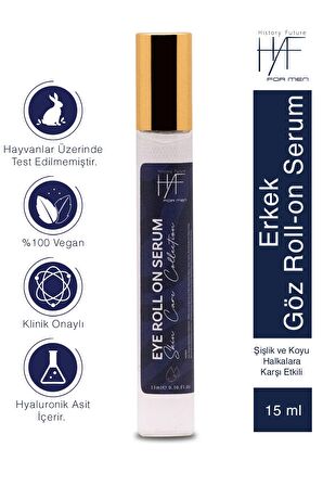 Erkeklere Özel Göz Roll-on Serum Kırışıklık Şişlik Ve Koyu Halkalara Karşı Etkili Hızlı Emilim 15ml