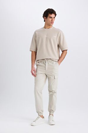 Regular Gabardin Jogger Pantolon Kargo Cepli Beli Paçası Lastikli