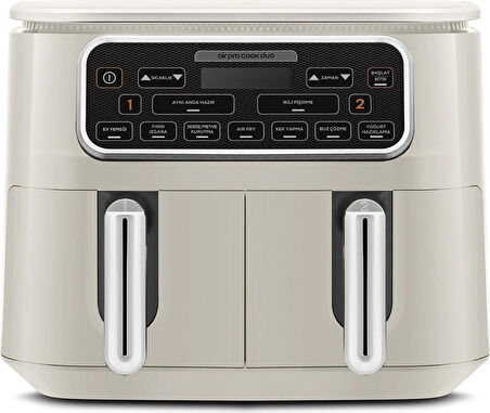 Karaca Air Cook Duo Ev Yemeği XXXL 4+4 Litre Airfryer Starlight 8 Kişilik