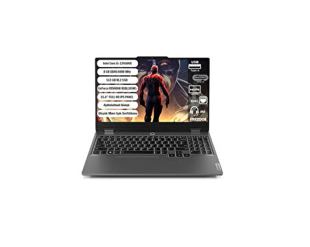 Lenovo LOQ 83GS007XTR i5-12450HX 8GB 512SSD RTX4060 15.6" FHD FreeDOS Dizüstü Bilgisayar