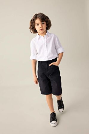 DeFacto Erkek Çocuk Polo Yaka Uzun Kollu Gömlek B6619A824SMWT32