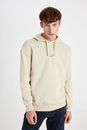 DeFacto Boxy Fit Kapüşonlu Sırt Baskılı Sweatshirt C6148AX24AUBG796