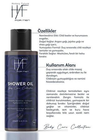 Erkeklere Özel Derin Temizlik Ferahlatıcı Bakım Nemlendirici Etkili Besleyici Duş Jeli Seti 250ml x5