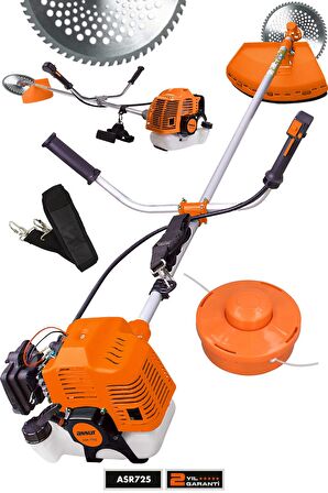Assur 11000rpm 5.9 Hp Yan Tipi Benzinli Motorlu Ot Çalı Çim Biçme Tırpan
