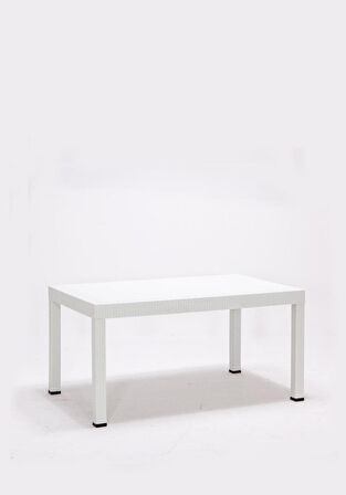 Rattan Lüx Dikdörtgen Beyaz Masa Takımı Bahçe&Balkon