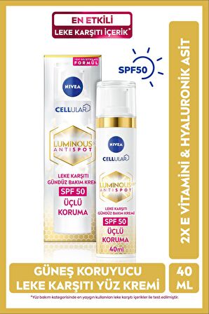 NIVEA Luminous630 Thiamidol Etkili Leke Karşıtı Gündüz Yüz Kremi 40ml ve Aydınlatıcı Micellar Makyaj Temizleme Suyu 400 ml