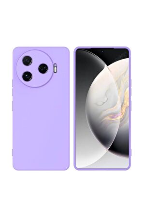 Tecno Camon 30 Pro CL8 Uyumlu Silikon Kılıf - Kamera Korumalı Esnek Pastel Renk Kapak - Lila