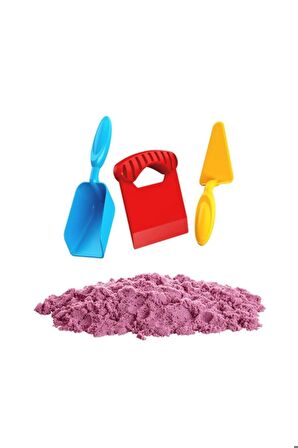 Eğitici Kinetik  Kum Aksesuarlı Kinetik Oyun Kumu (1000 Gr.)  Art Sand Kumu-PEMBE