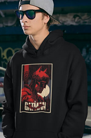 The Batman Baskılı Unisex Oversize Dc Hoodie