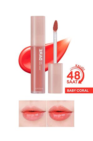 Uzun Süre Kalıcı, Nemli Bitiş Sunan Parlak Tint Dare Tint Dewy Drop (Baby Coral) 8809747942763