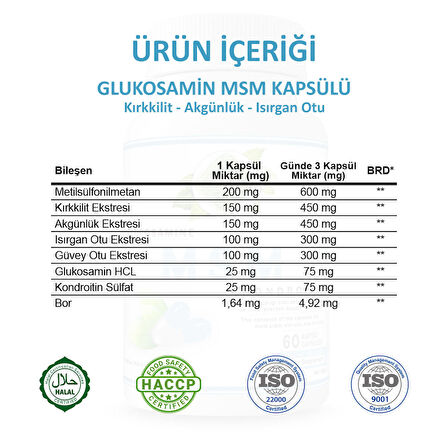 Glucosamine Msm Kapsül (GLUCOSAMİNE CHONDROİTİN MSM CAPSULE)