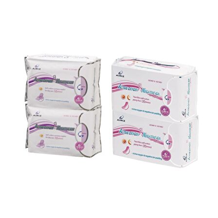 Tiens Airiz Gündüz 10lu 2 Paket, Günlük 30lu 2 Paket Hijyenik Kadın Pedi (4 Paket 80 Adet)