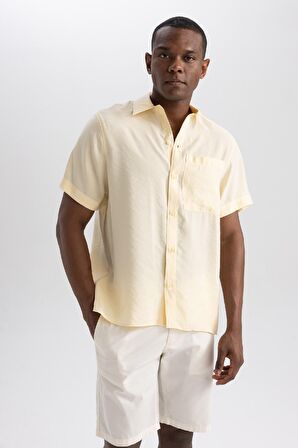 DeFacto Relax Fit Poplin Kısa Kollu Gömlek B3002AX23HSYL256