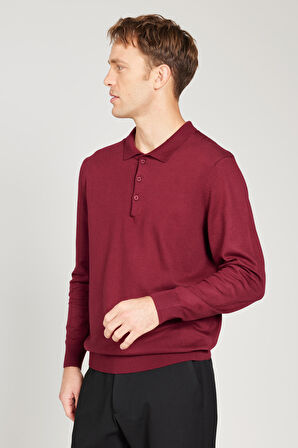 Standart Fit Normal Kesim Polo Yaka Triko Kazak
