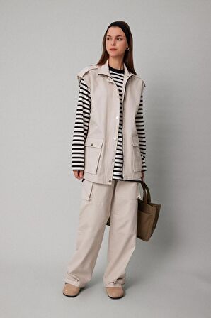 DeFacto Kargo Cepli Basic Düz Gabardin Pantolon C1670AX24SPBG106