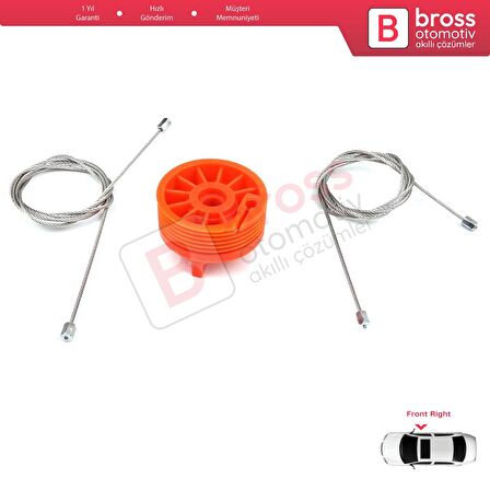 Peugeot 207 WA WC WK SW 2006–2015 5-Kapı 9222W9 İçin Elektrikli Ön Sağ Cam Kriko Tamir Seti