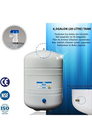 Su Arıtma Cihazı Metal Genleşme Su Tankı 20 Lt NSF Belgeli Su Arıtma Deposu Tank Vanası