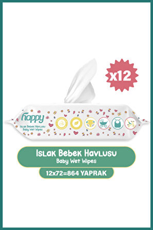 Happy Clean Islak Bebek Havlusu 72 li x 12 Adet