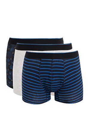 DeFacto Regular Fit Baskılı 3'lü Boxer C9566AX24WNBK81