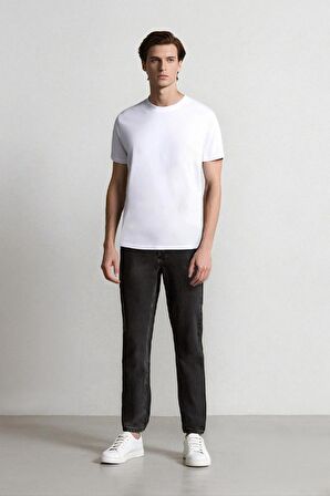 DeFacto %100 Pamuk Slim Cropped Fit Dar Kalıp Normal Bel Dar Paça Jean Pantolon D8766AX24AUNM36