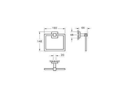 VitrA Q-Line A44994 Halka Havluluk, Krom