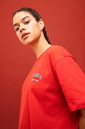 DeFactoFit Crop Bisiklet Yaka Baskılı Sporcu Kısa Kollu Tişört B8981AX24SMRD303