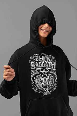 Rock Metal Black Sabbath Baskılı Unisex Oversize Müzik Grubu Hoodie