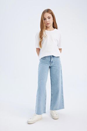 Kız Çocuk Wide Leg Geniş Paça Jean Pantolon