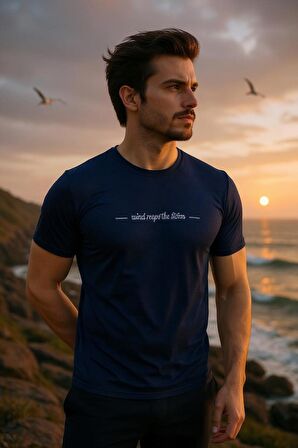 Erkek Slim Fit Enjeksiyon Baskılı Pamuklu T-Shirt