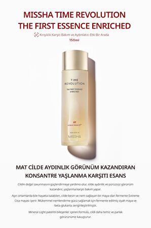 Cilde Aydınlık Görünüm Kazandıran Yaşlanma Karşıtı Esans Time Revolution The First Essence Enriched