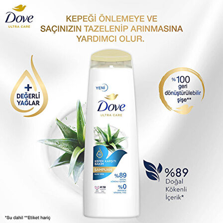 Dove Kepeğe Karşı Bakım Aloe Vera ve Elma Sirkesi Şampuan 400 ml